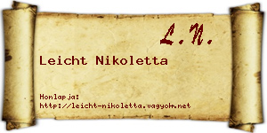 Leicht Nikoletta névjegykártya