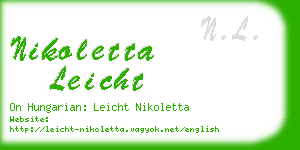 nikoletta leicht business card